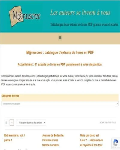 Copie d'écran du site manuscree.com, créé par Diginoman, création de site Internet à Toulon dans le Var (83)